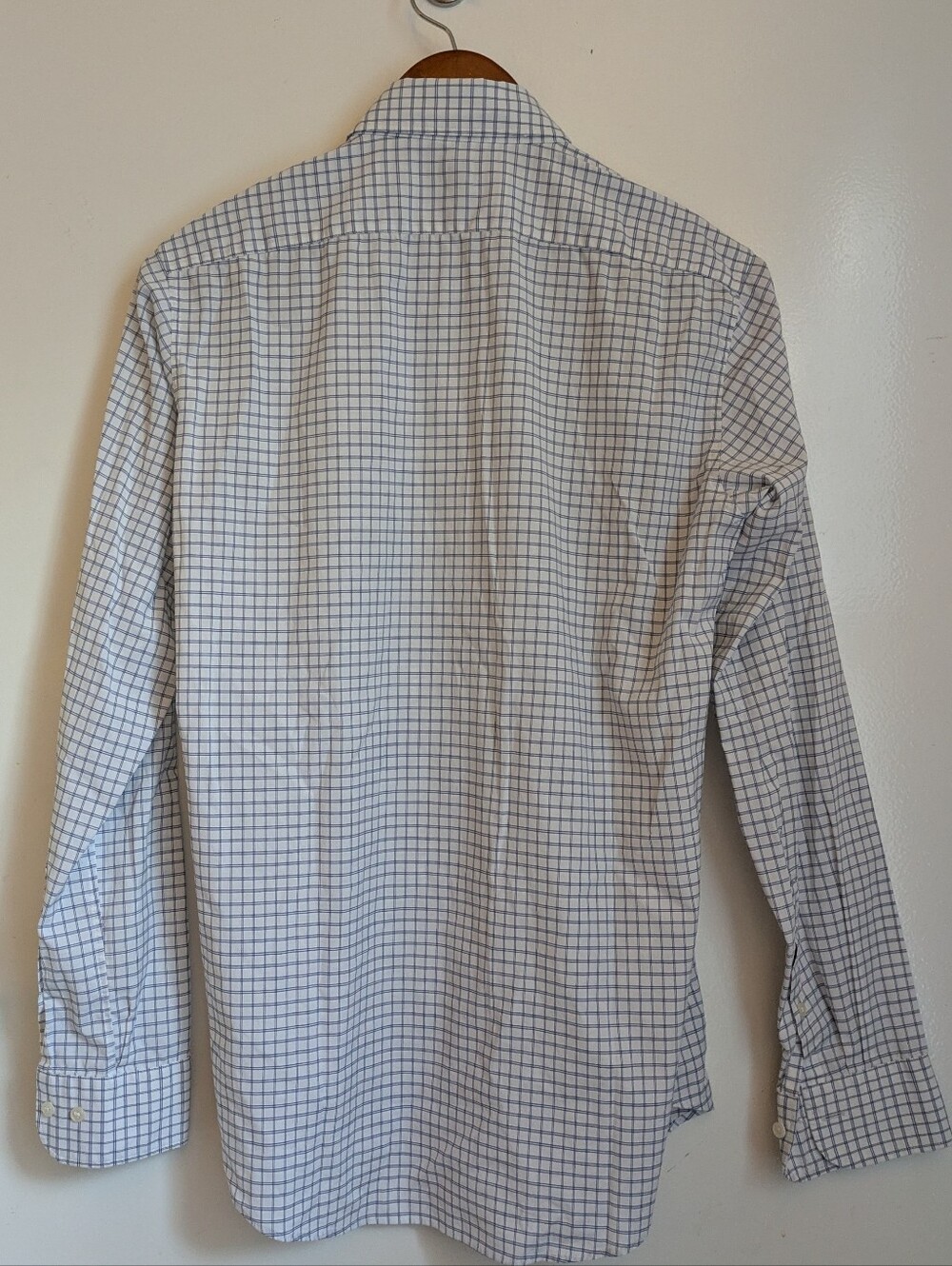 Uniqlo Bundle Slim Fit Small White Blue Plaid Button Down Long Sleeve Shirts - Picture 11 of 12